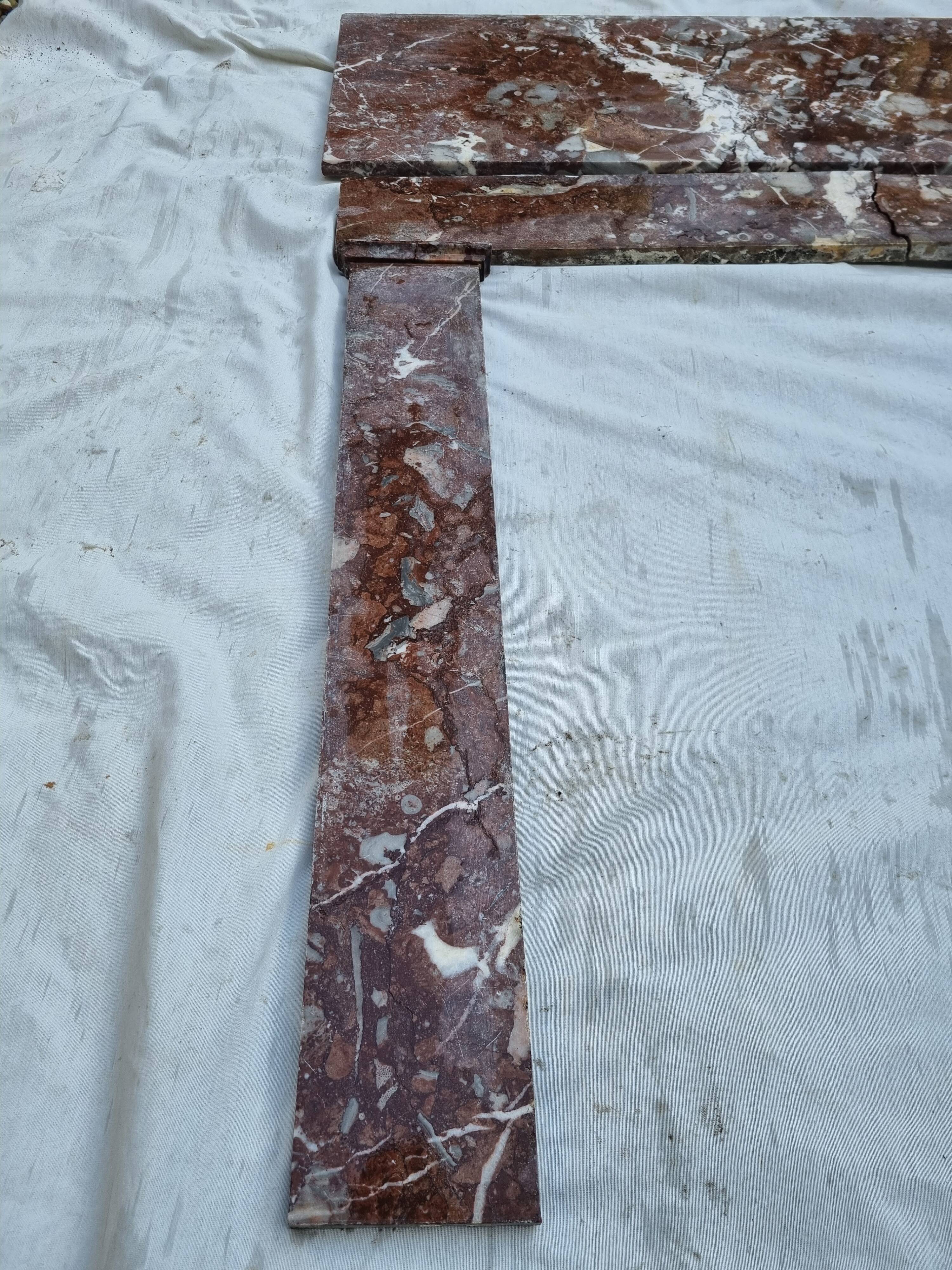 19th century red marble fireplace
