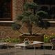 Metal coffee table in French garden style, mid-century modern, with perforated top, 1950s.