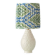 Art Deco pineapple table lamp by Charles Catteau with new Ikat silk shade, 1920s.