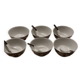 Set of oriental bowls and spoons