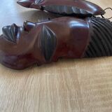 African masks in vintage ebony wood