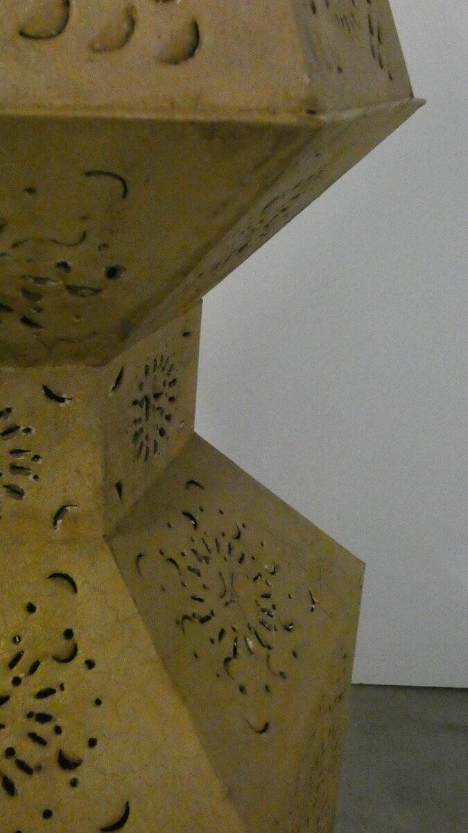 Large openwork metal floor lamps, Morocco, 1980s, set of 2