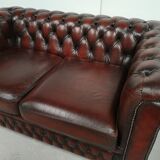Convertible leather chesterfield sofa