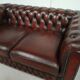 Convertible leather chesterfield sofa