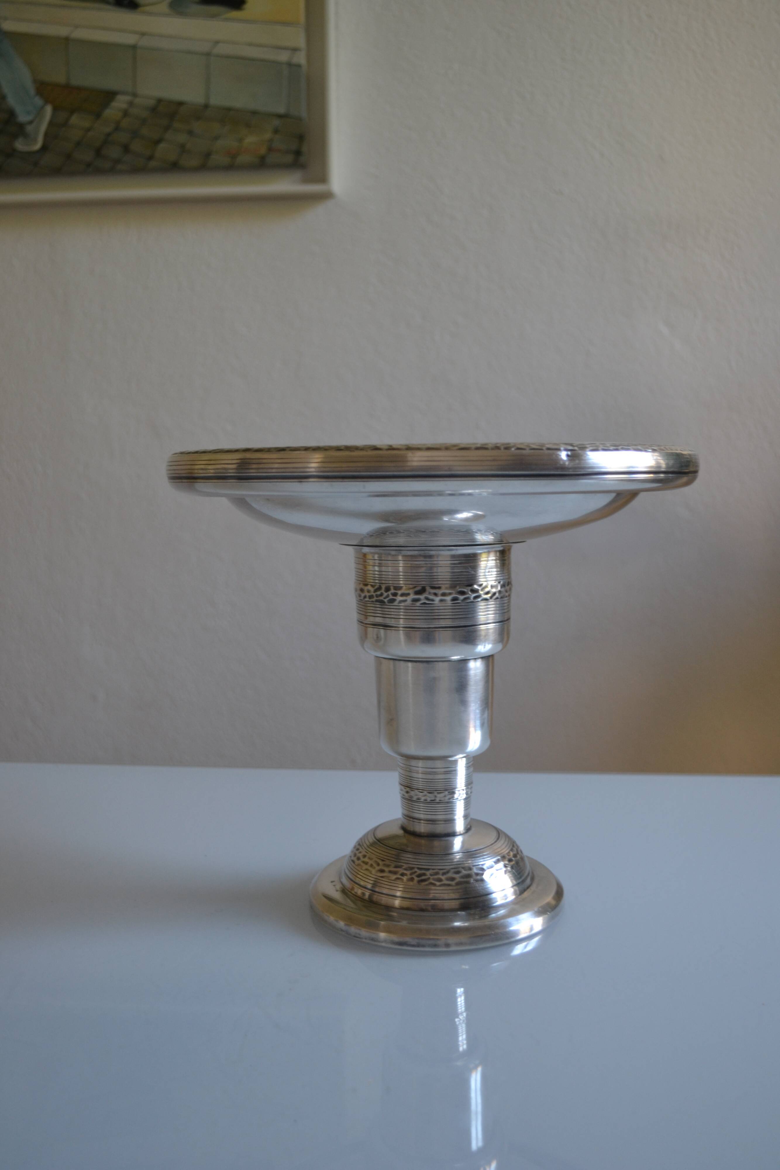 Art Deco silver-plated metal table centrepiece 1930