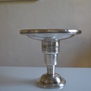 coupe centre de table art déco métal argenté 1930