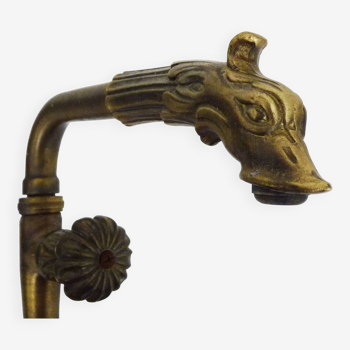 Ancien robinet dragon en bronze, salle de bains, lavabo toilette vintage robinet eau