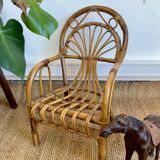 Chaise enfant en rotin vintage