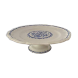 Old earthenware cake display from Gien decor Rouen