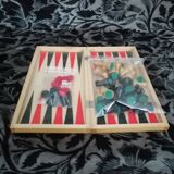 Chess set vintage foldable travel box