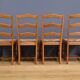 Set of 8 beech chairs – 1980