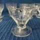 Set of 12 hand-sized crystal glasses with flower decoration
