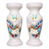 Pair of opaline glass vases.