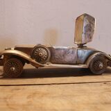 Silver metal car with compartment