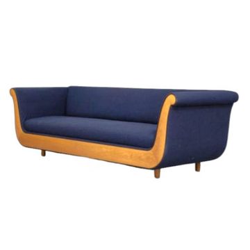 Primafila sofa by Luca Meda in blue velvet for Molteni & Co / 1991