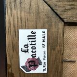 Painting golden yellow flowers wooden frame vintage botanical encyclopedia Lamarck