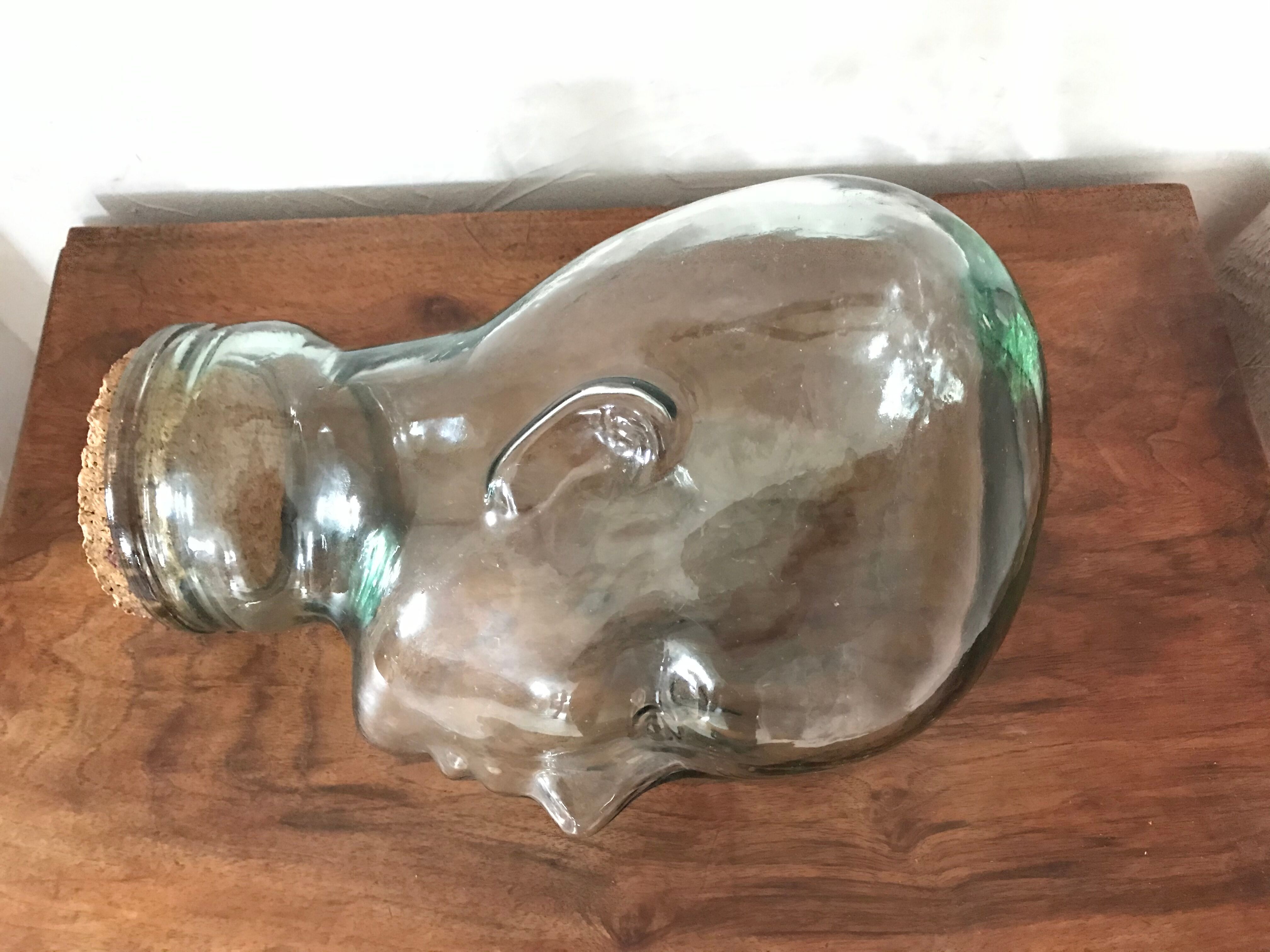 Vintage glass head jar