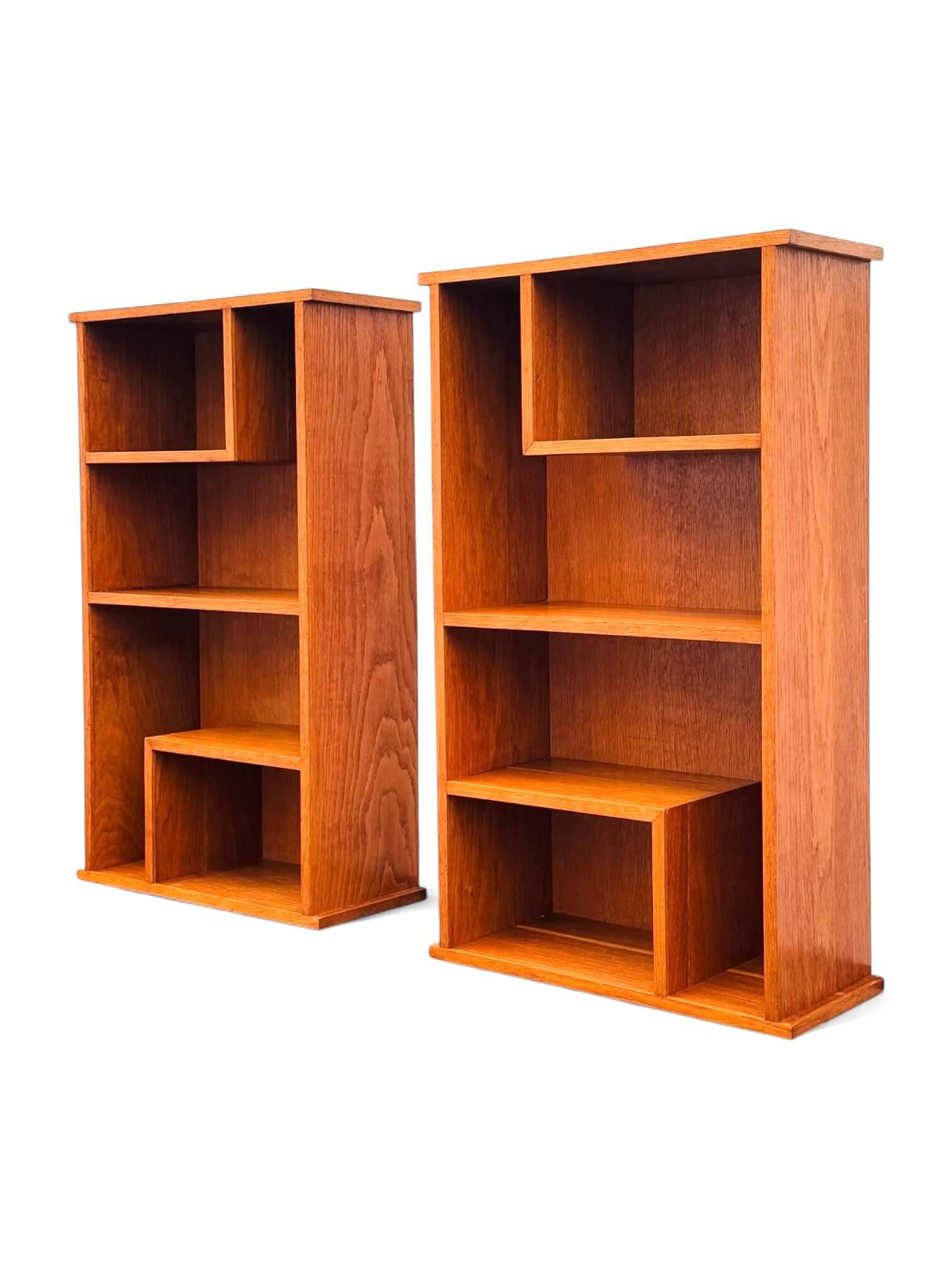 Two vintage asymmetrical storage units