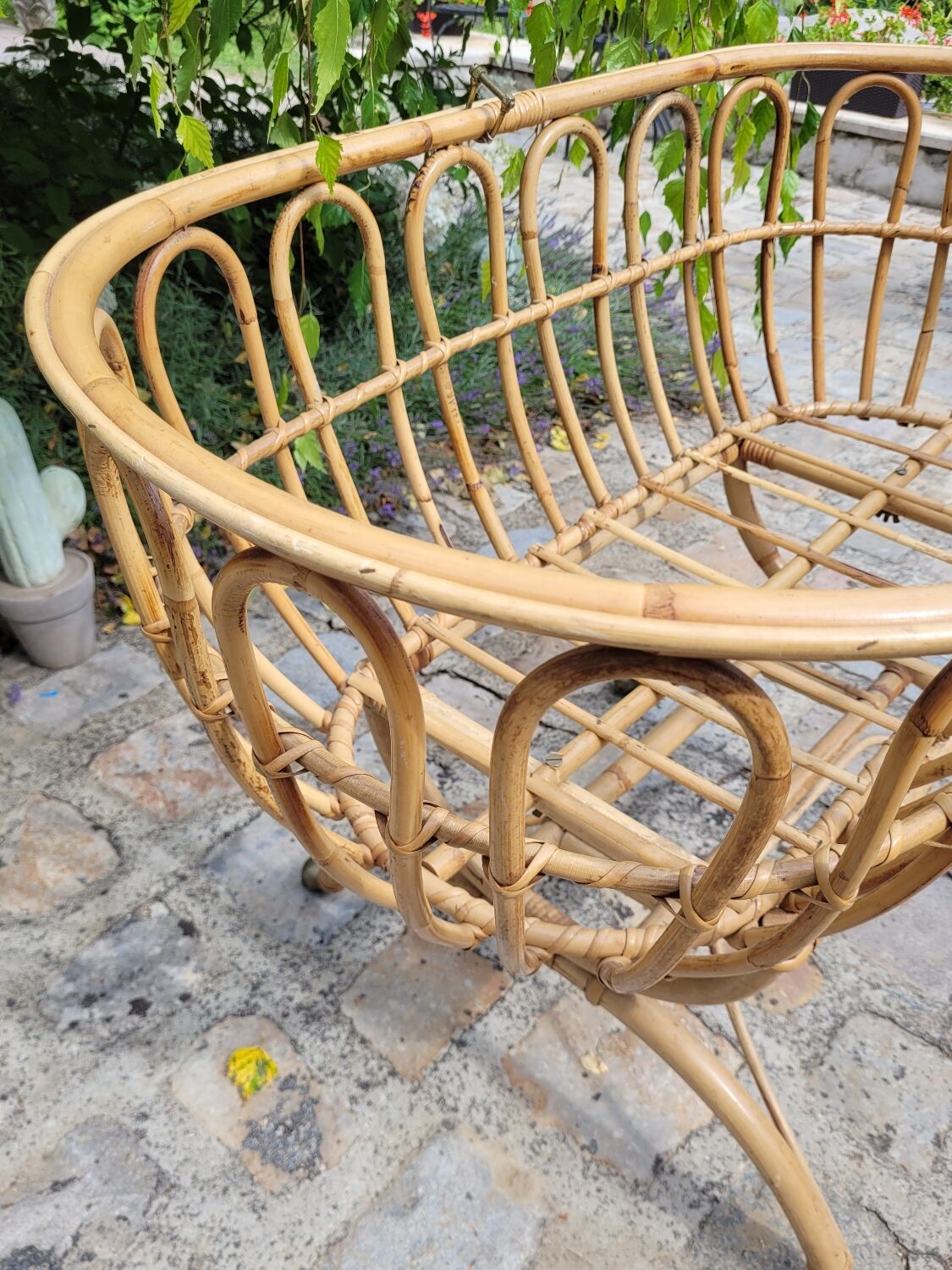 Vintage rattan crib