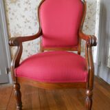 Fauteuil ancien restauré retapissé Louis-Philippe d’époque