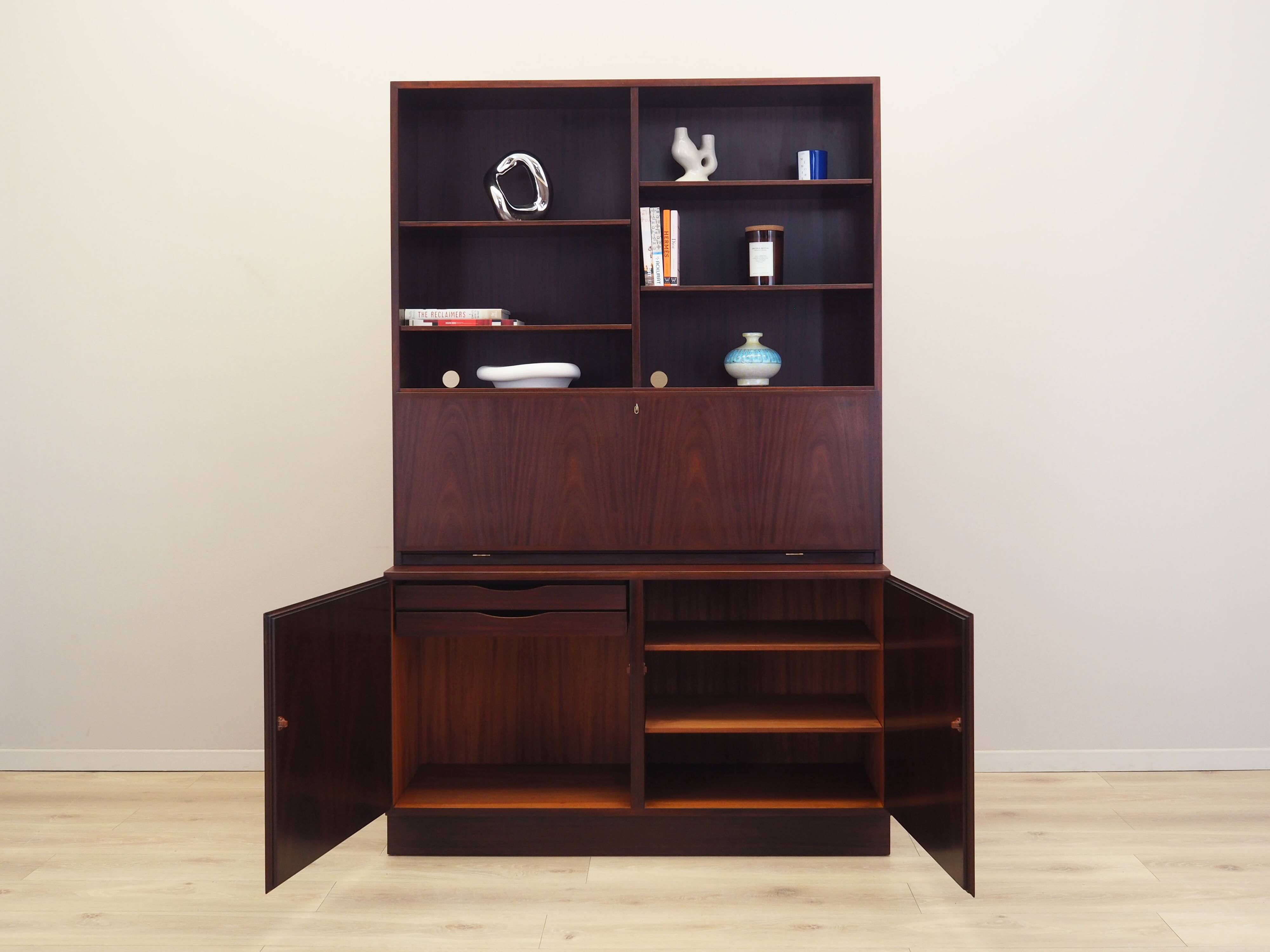 Mahogany bookcase, Danish design, 1970s, manufacture: Omann Jun