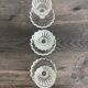 Set of 3 Vintage Glass Egg Cups in Diamond Point Style