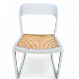 Set of 5 white Baumann "Sleigh" chairs