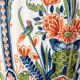 Dutch Delft Hand-Painted Ceramic Table Lamp, Makkum Polychrome, New Velvet Shade