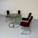 Set of 4 tubular chairs, Italian design, 70s vintage, Cantilever