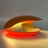 Rare 70s Oyster Lamp Gamma3 - Space Age Table Light Made in Italy - Unusual Orange Lamp