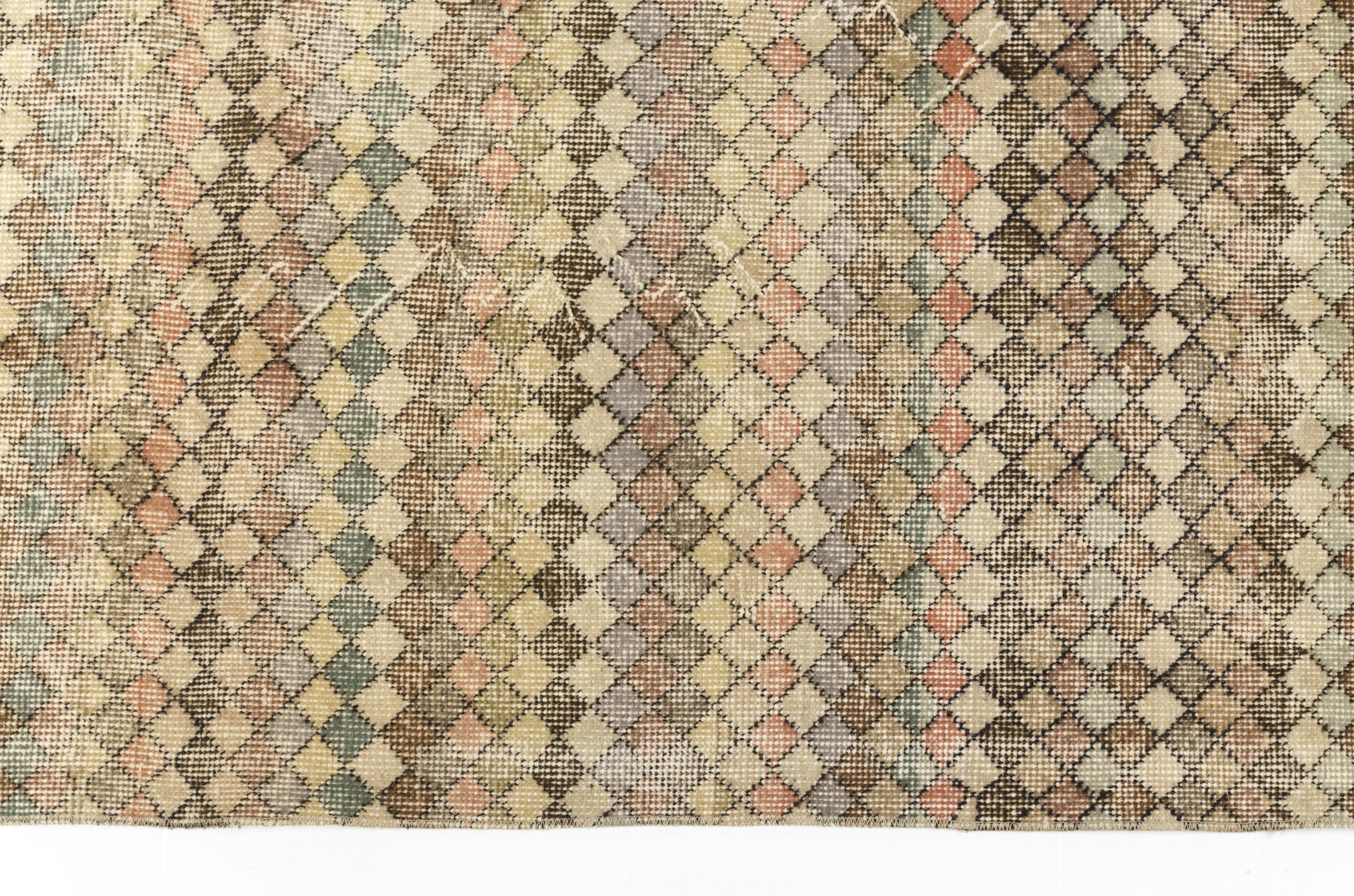Neutral Vintage Oushak Runner Rug sku1053