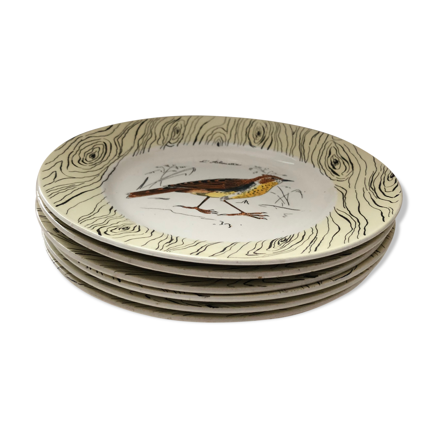 Set of 6 Gien flat plates