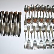 LCF set of 36 silver cutlery for starters and desserts, 1950s design Le Couvert Français