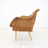 1970s Two-Seater Rattan Sofa by Uluv, Czechoslovakia