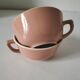 Set of two powder pink Villeroy & Boch cups, 1950s style