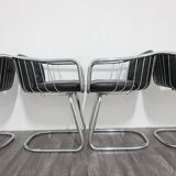 Steel Armchairs attributed to Gastone Rinaldi, 1970s, Set of 4