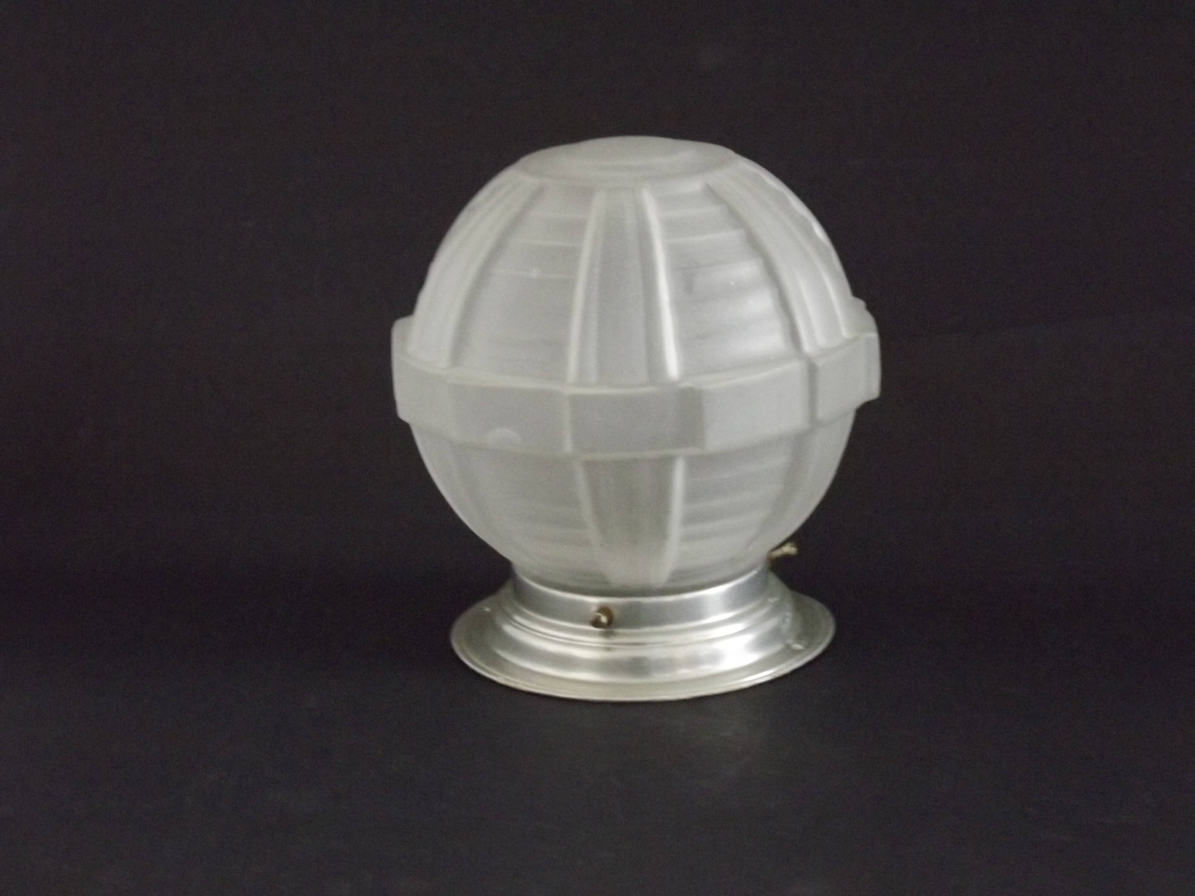 Art Deco ceiling light in glass and metal