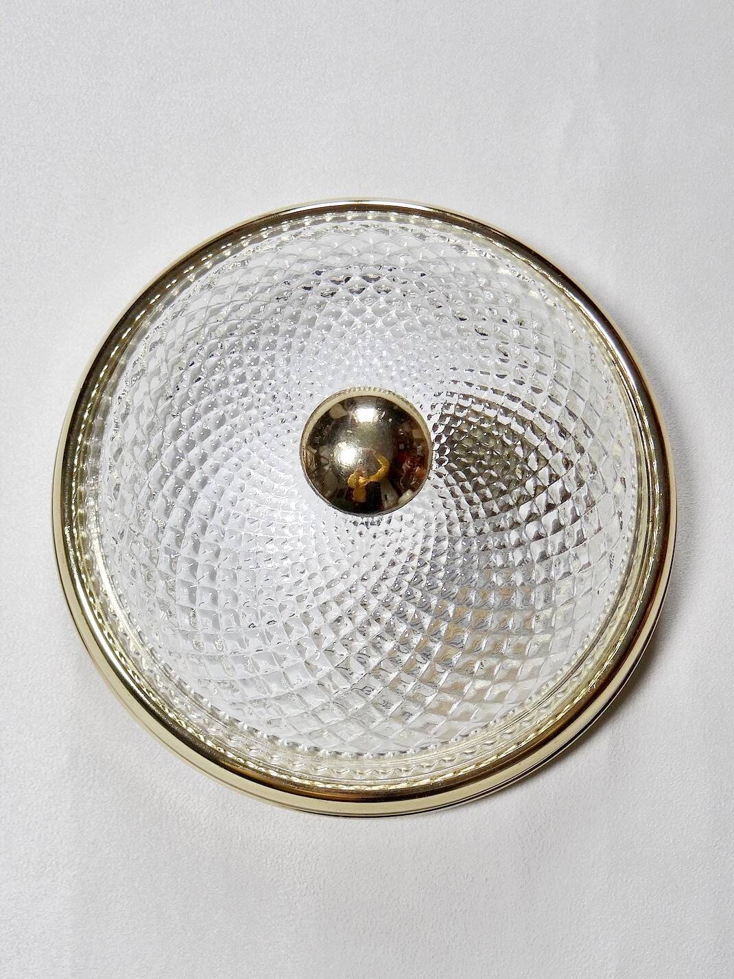 Vintage glass and gold metal globe ceiling light