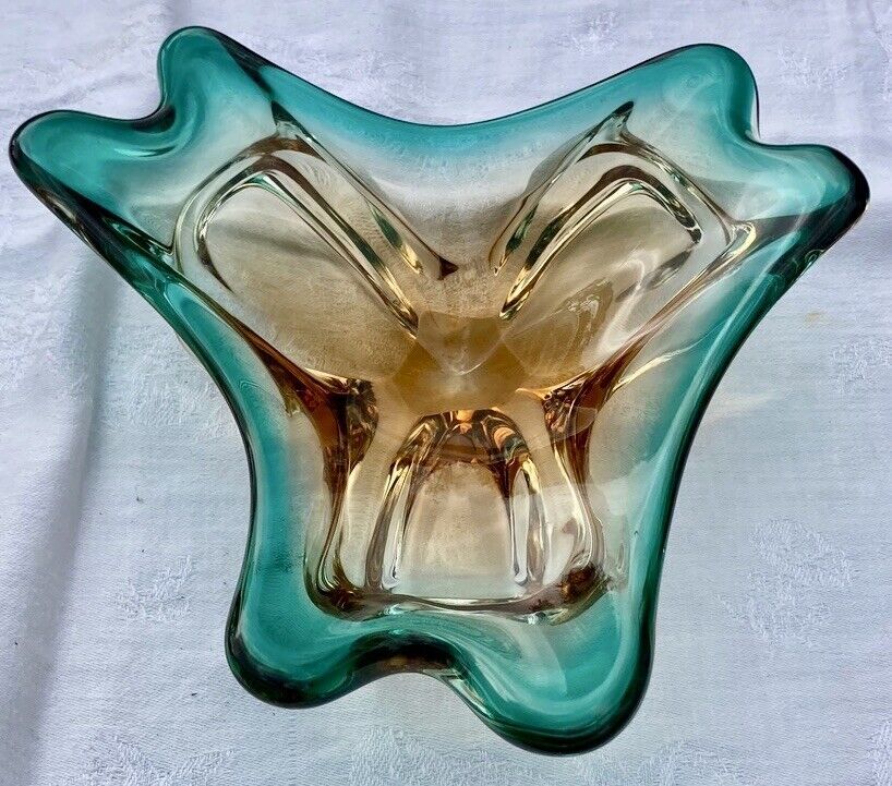 Sommerso glass murano glass or crystal fruit cup - flavio poli