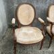 Pair of Louis XVI style armchairs