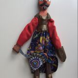 Marionnette asiatique, bois et laiton