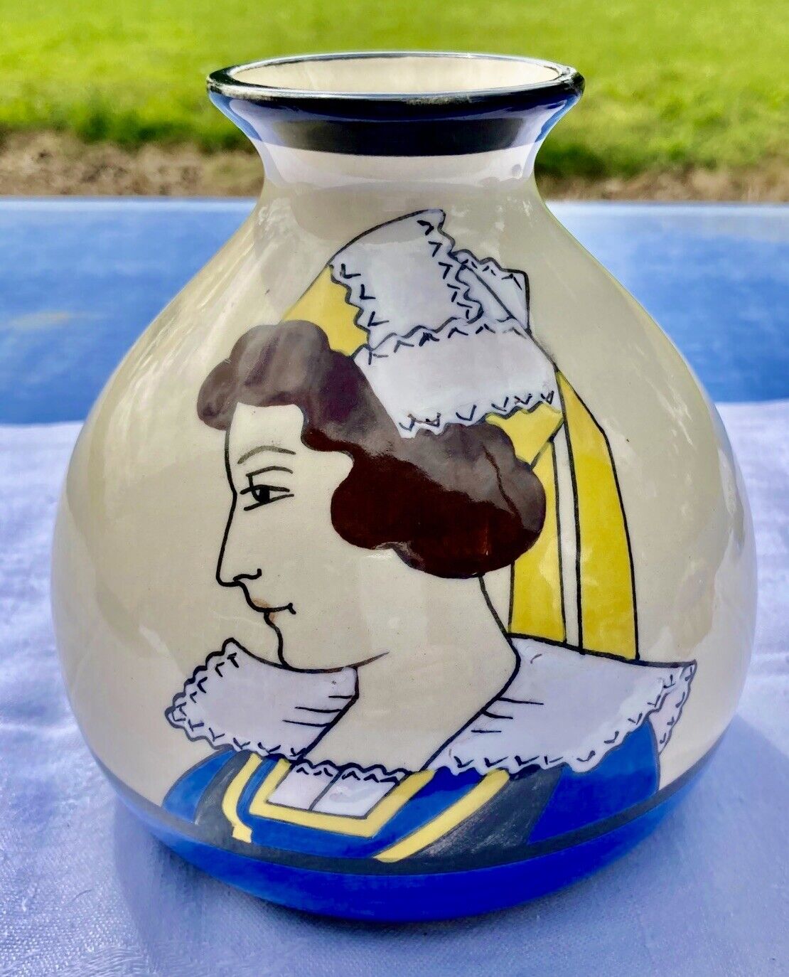 Vase ball art deco ceramic HB QUIMPER Prior to 1942 - decoration 524 - N°2