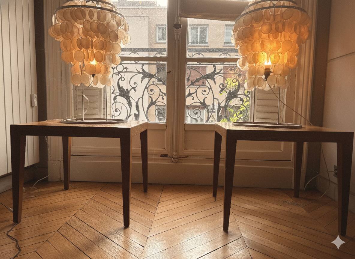 vintage mother-of-pearl lamp