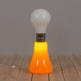 Lampadaire Brillo par Carlo Nason pour Mazzega en verre de Murano blanc et orange