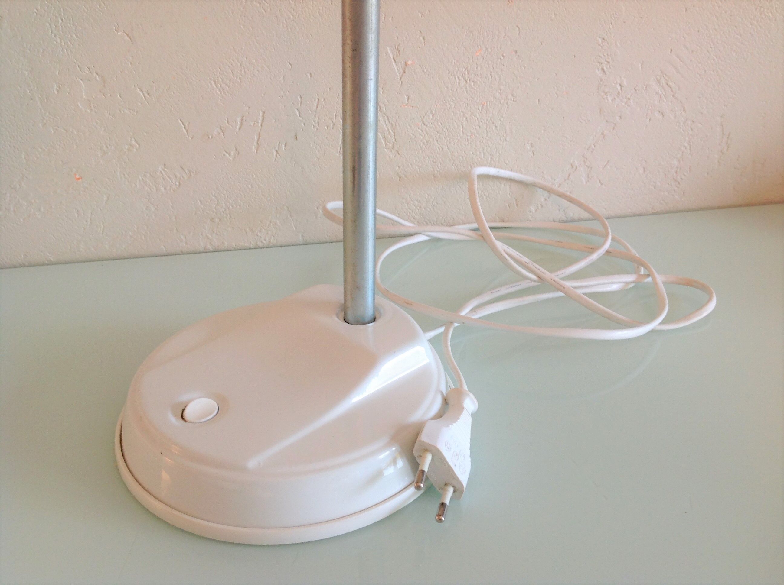 Lampe de bureau en métal blanc vintage années 70/80