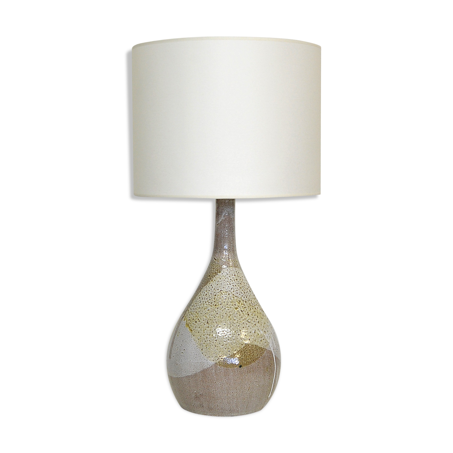 Large ceramic lamp, French work, 60s
