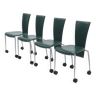 Ensemble de 4 chaises de salle à manger design italien post-moderne par Arper 1990