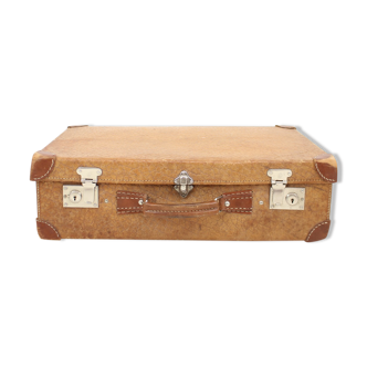 Valise en cuir du milieu du siècle années 1950