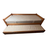 Lit gigogne vintage en pin massif