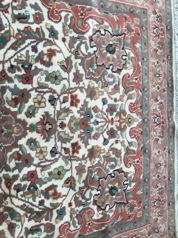 Pakistan wool carpet handmade silk rug 127x192 cm